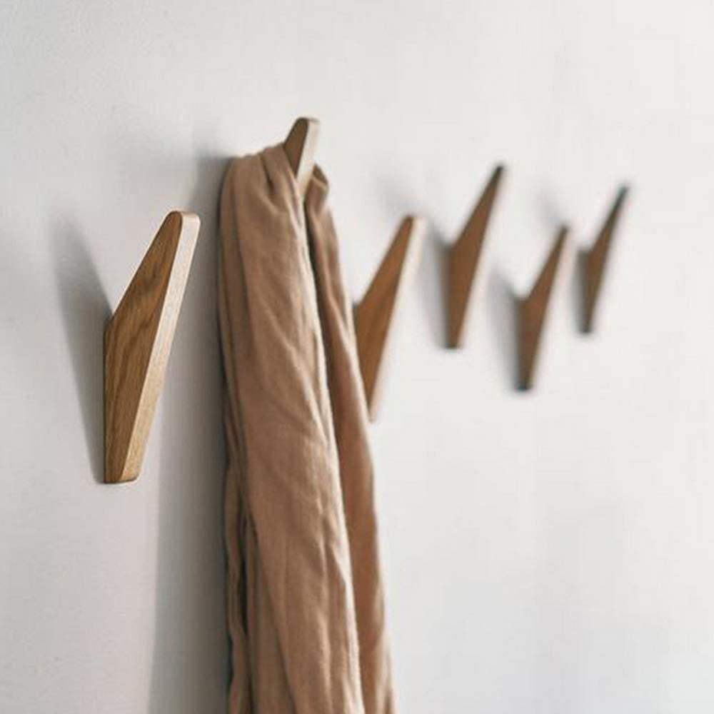 Wooden Wall Hooks Set Nordhaak – 6 Minimalistic Coat Hooks Made from Solid Wood