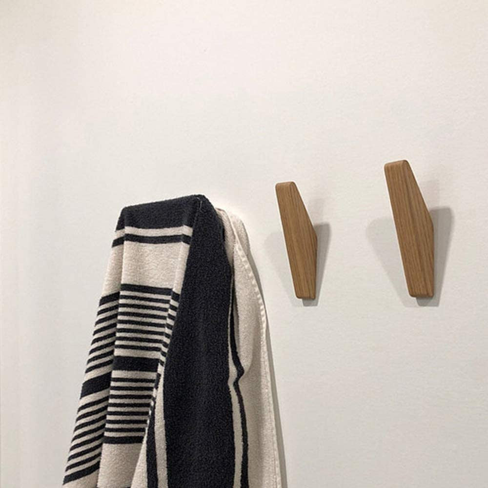 Wooden Wall Hooks Set Nordhaak – 6 Minimalistic Coat Hooks Made from Solid Wood