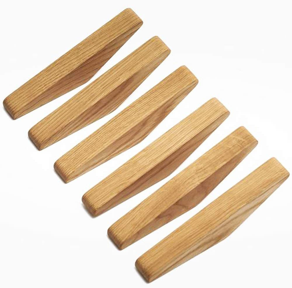Wooden Wall Hooks Set Nordhaak – 6 Minimalistic Coat Hooks Made from Solid Wood