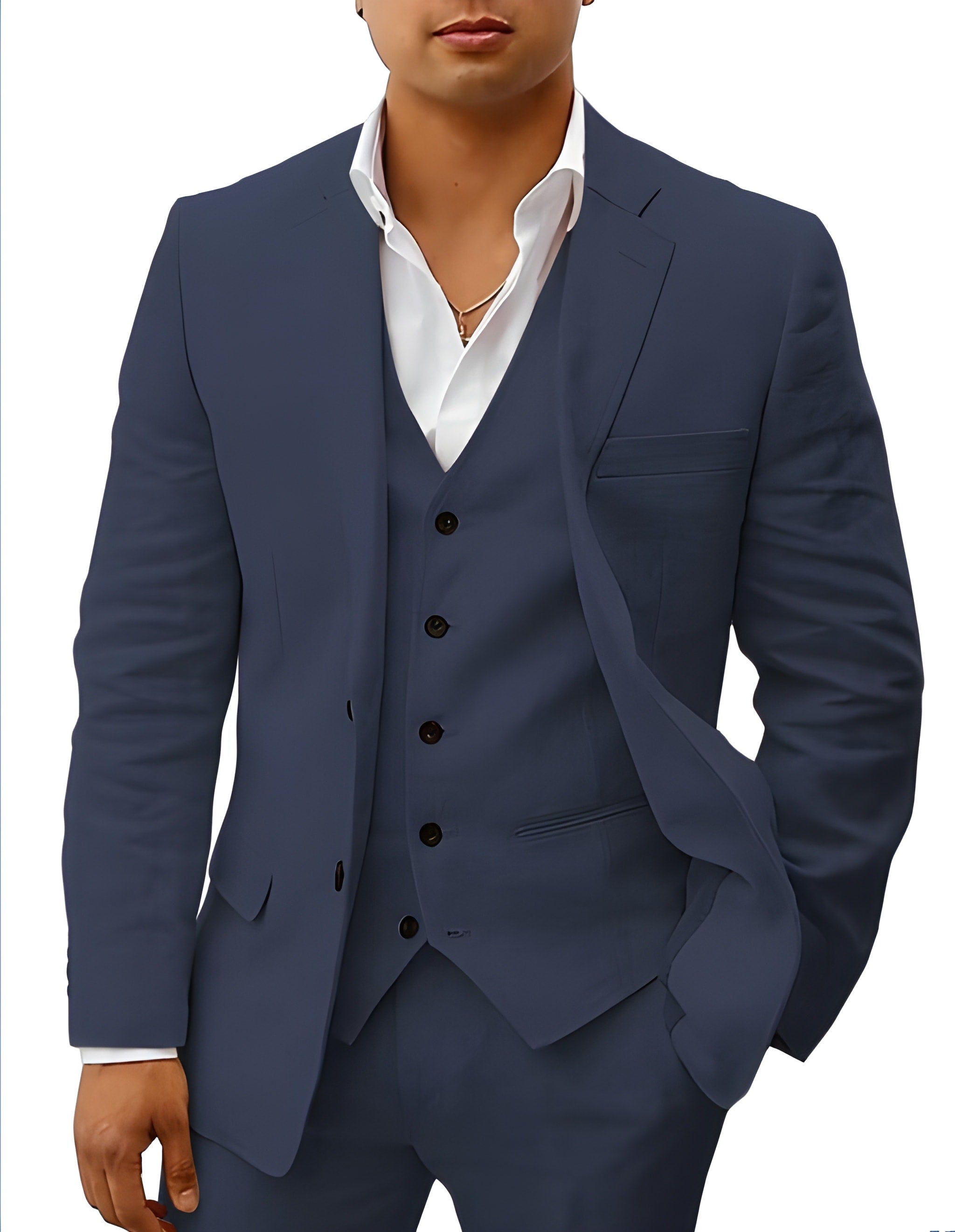 Men's Linen Suit SummerEase – 3-Piece Breathable Summer Outfit with Waistcoat