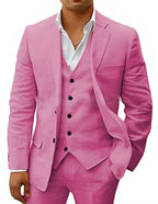 Men's Linen Suit SummerEase – 3-Piece Breathable Summer Outfit with Waistcoat