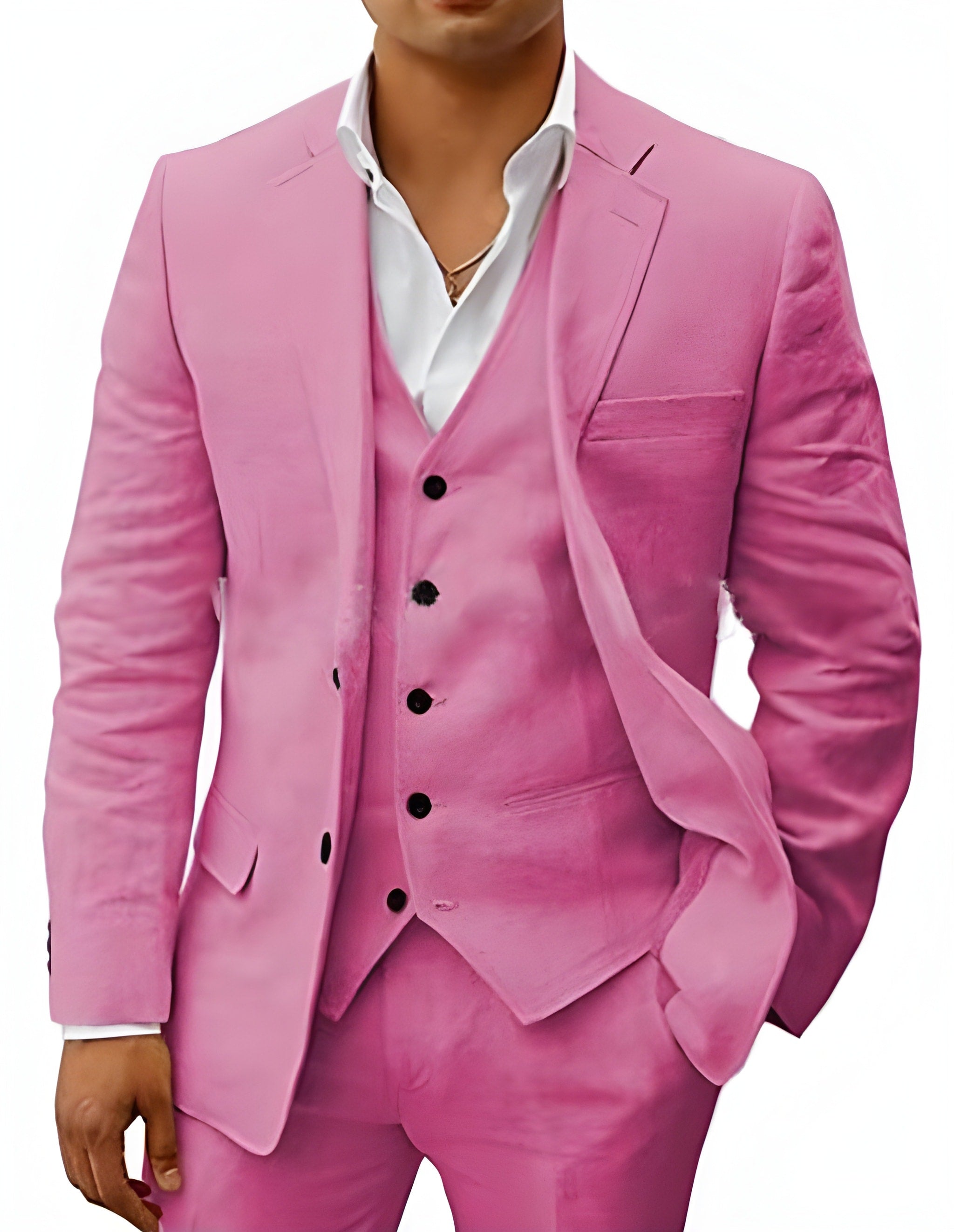 Men's Linen Suit SummerEase – 3-Piece Breathable Summer Outfit with Waistcoat