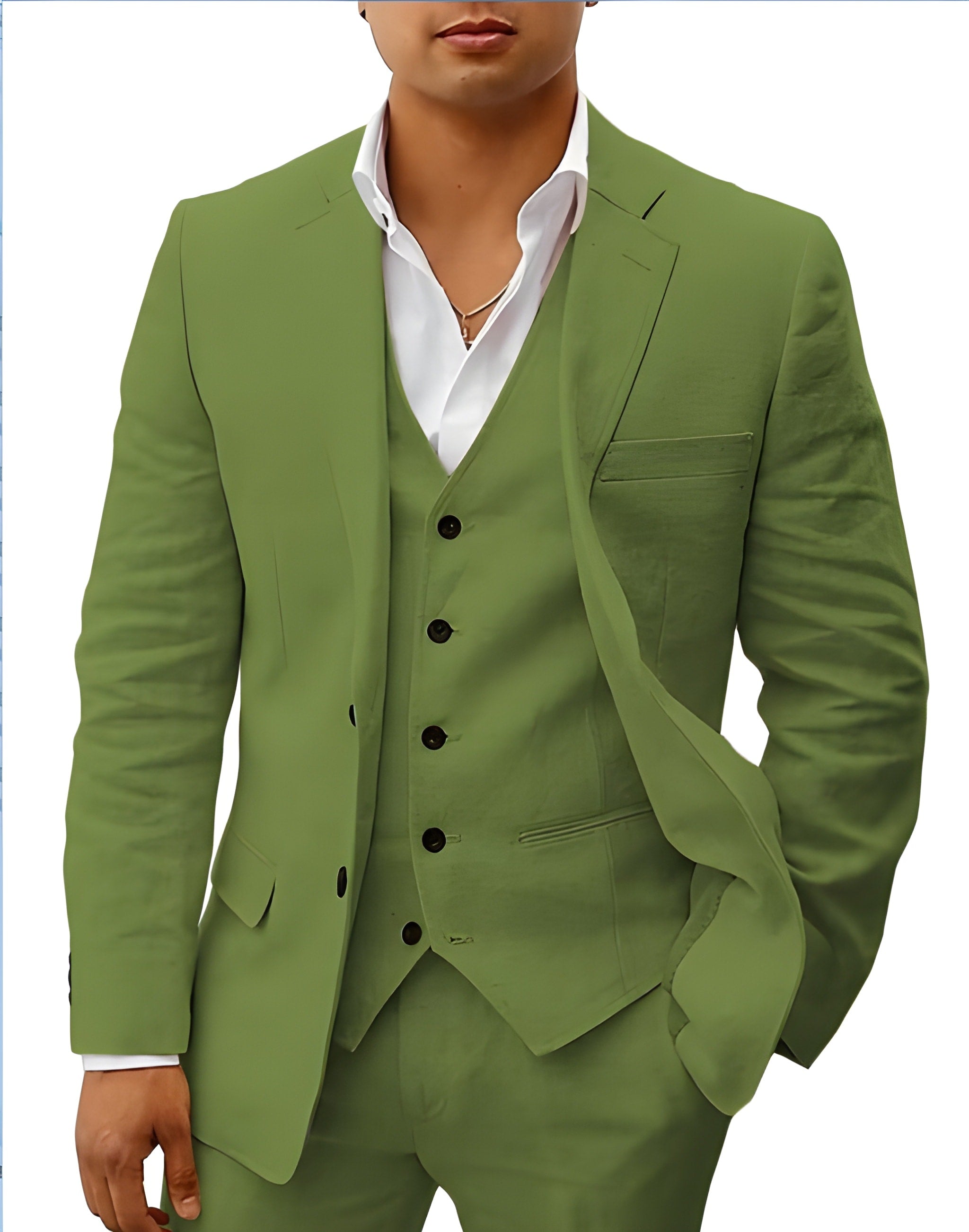 Men's Linen Suit SummerEase – 3-Piece Breathable Summer Outfit with Waistcoat