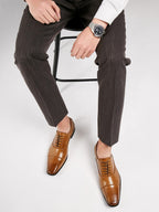 Men's Lace-Up Shoes | Genuine Leather | Polished Finish & Classic Design | Formal & Comfortable