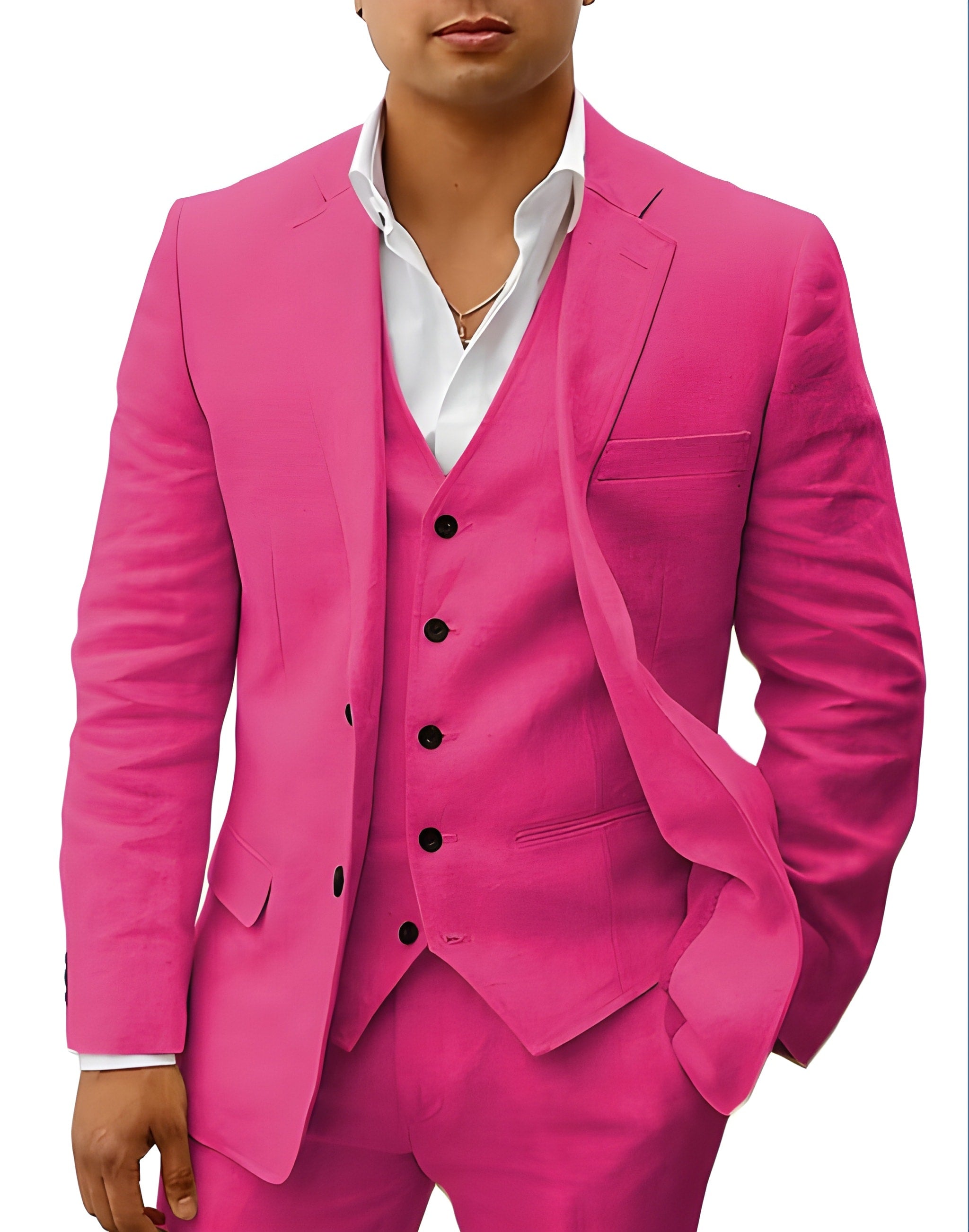 Men's Linen Suit SummerEase – 3-Piece Breathable Summer Outfit with Waistcoat