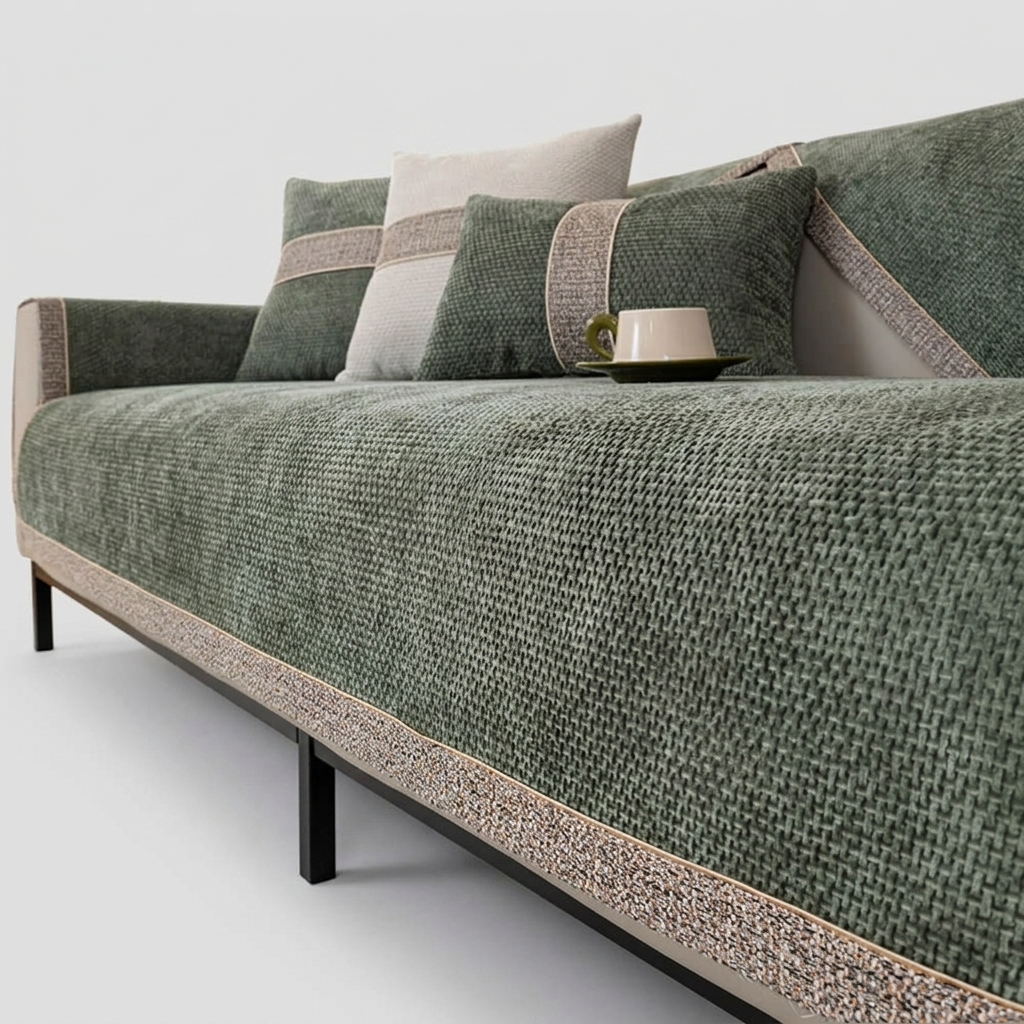 Elasticised Anti-Slip Sofa Cover Full Protection with Elegant Design