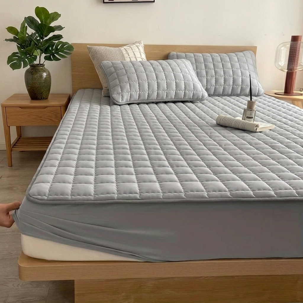 Waterproof Quilted Mattress Protector Breathable Comfort Protection for Bed