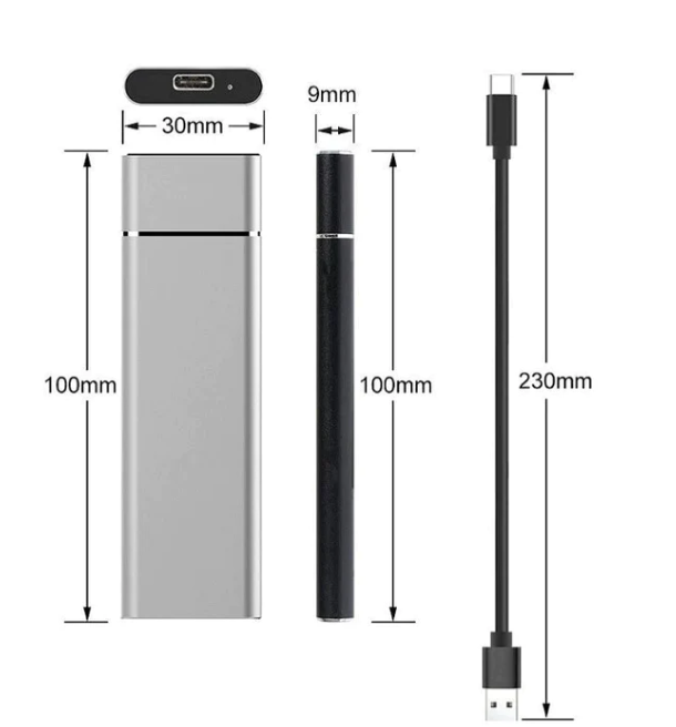 8TB Portable External Hard Drive with High Transfer Speed and Durable Aluminium Casing