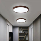 Modern Circular Ceiling Light with Adjustable LED Lighting in Warm Walnut Colour for Living Room and Bedroom