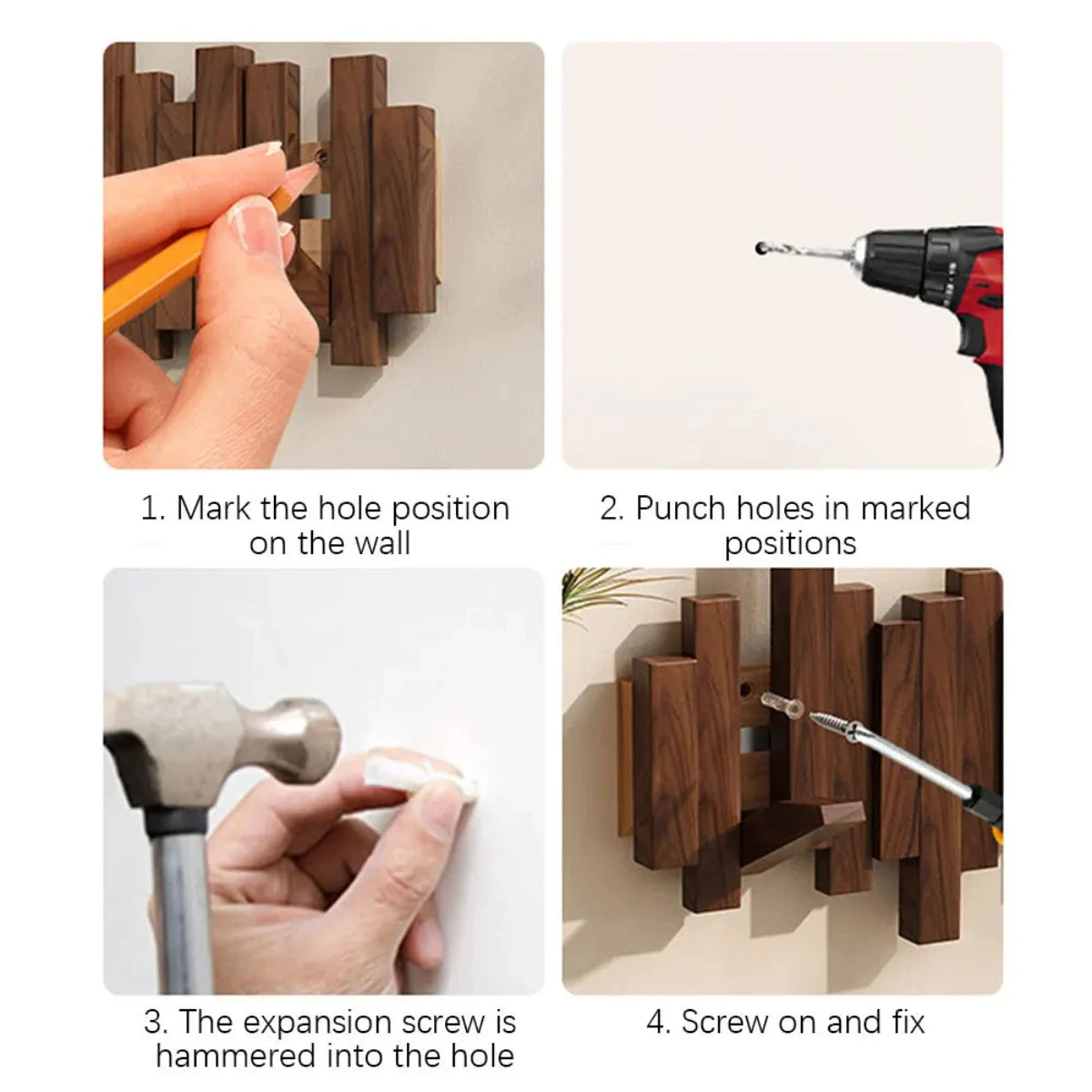 Piano Coat Rack | Walnut or Beech Wood for Coats