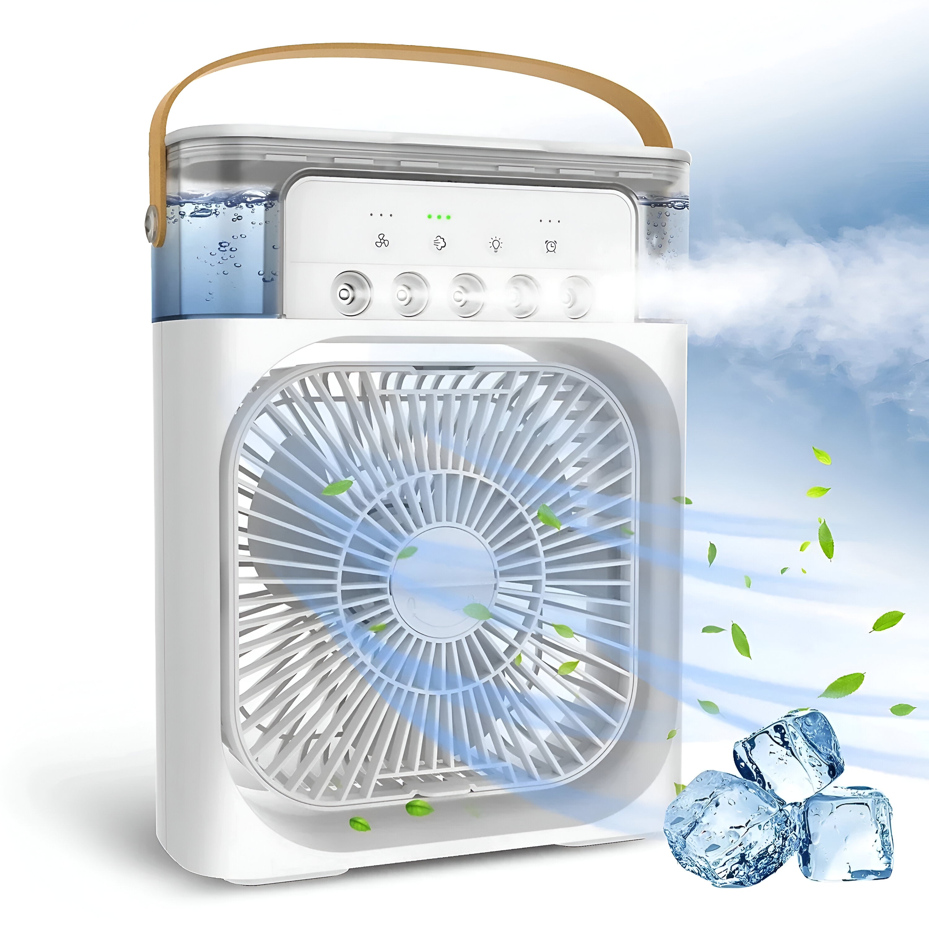 3-in-1 Air Cooler, Humidifier & Air Purifier – Portable Air Conditioning for Indoor Use with LED Light