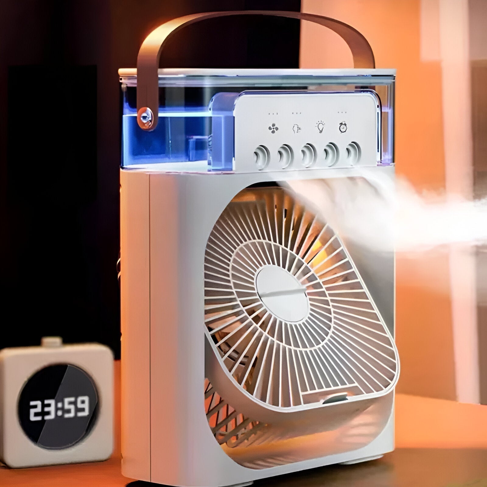3-in-1 Air Cooler, Humidifier & Air Purifier – Portable Air Conditioning for Indoor Use with LED Light
