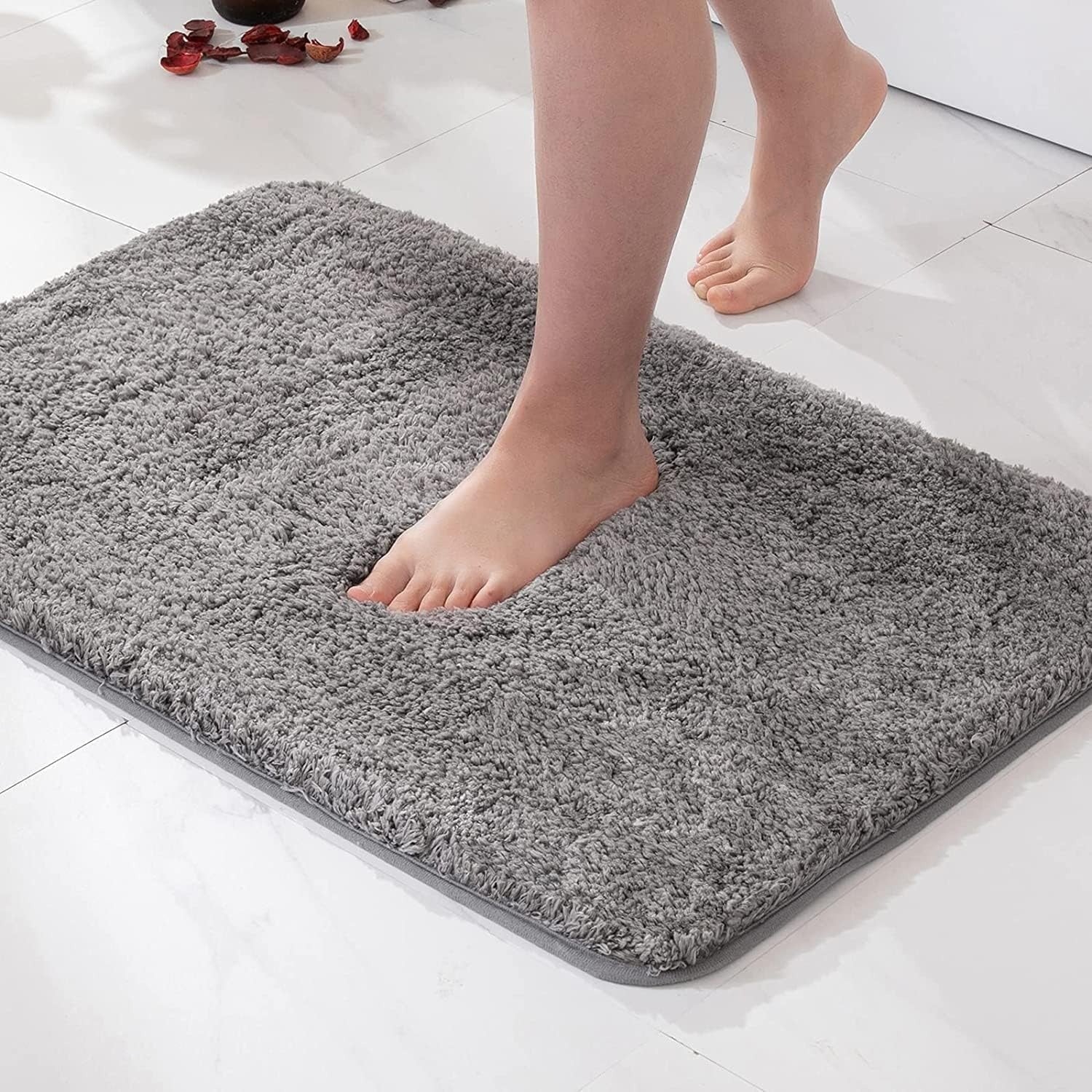 Anti-Slip Bath Mat Quick-Drying Microfibre 50 x 80 cm Luxury Comfort Safety