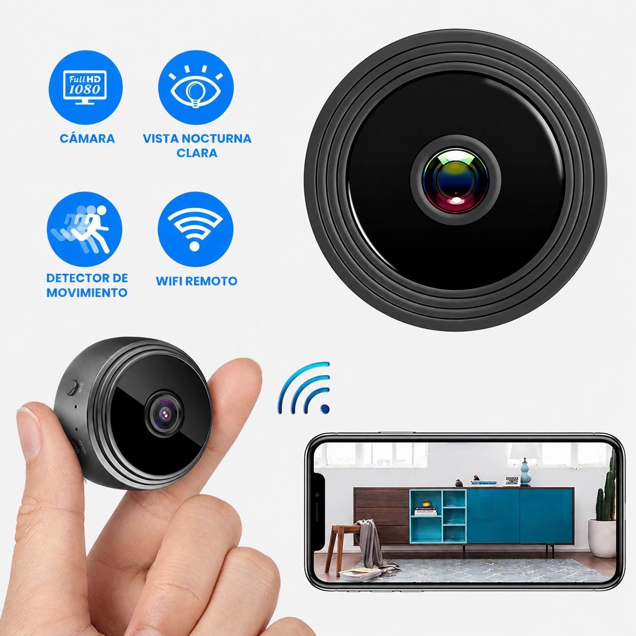 Wireless Mini Security Camera with HD Night Vision and Motion Detection