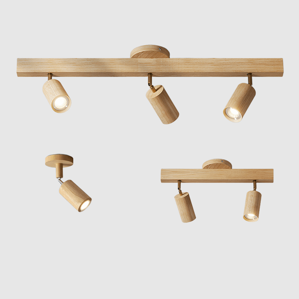 Adjustable Wooden Ceiling Lamp Minimalist Solid Wood