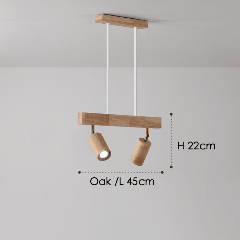 Adjustable Wooden Ceiling Lamp Minimalist Solid Wood