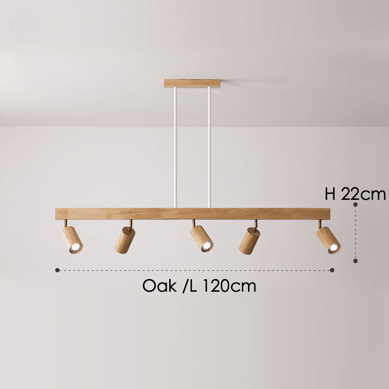 Adjustable Wooden Ceiling Lamp Minimalist Solid Wood