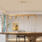 Adjustable Wooden Ceiling Lamp Minimalist Solid Wood