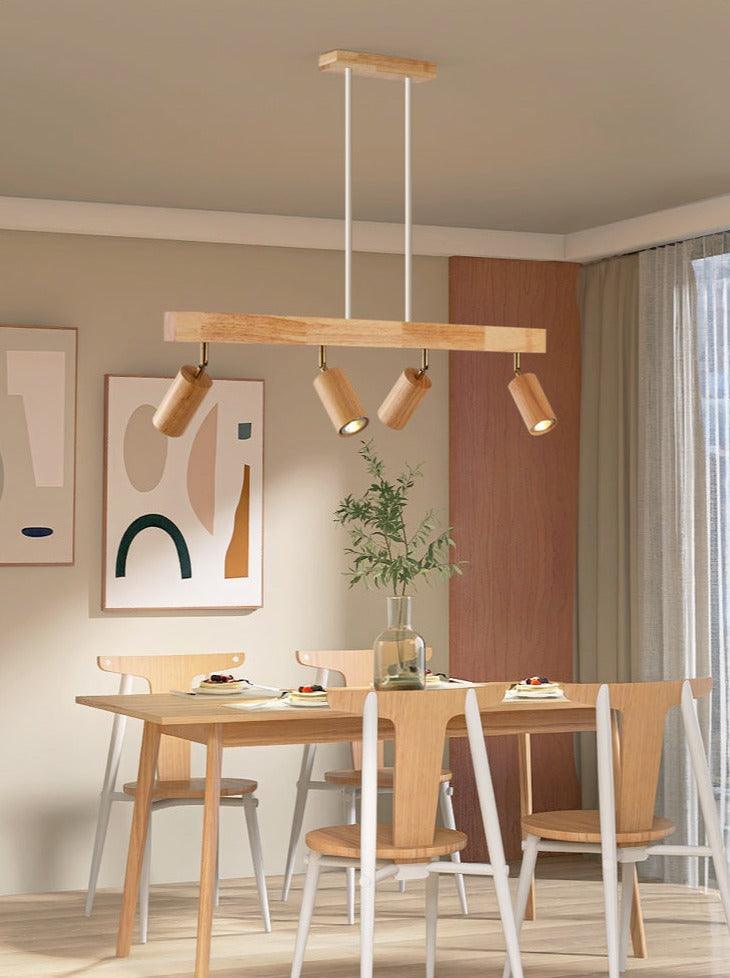 Adjustable Wooden Ceiling Lamp Minimalist Solid Wood