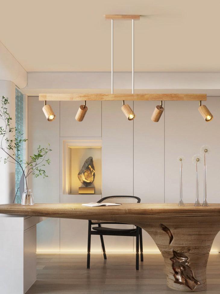 Adjustable Wooden Ceiling Lamp Minimalist Solid Wood