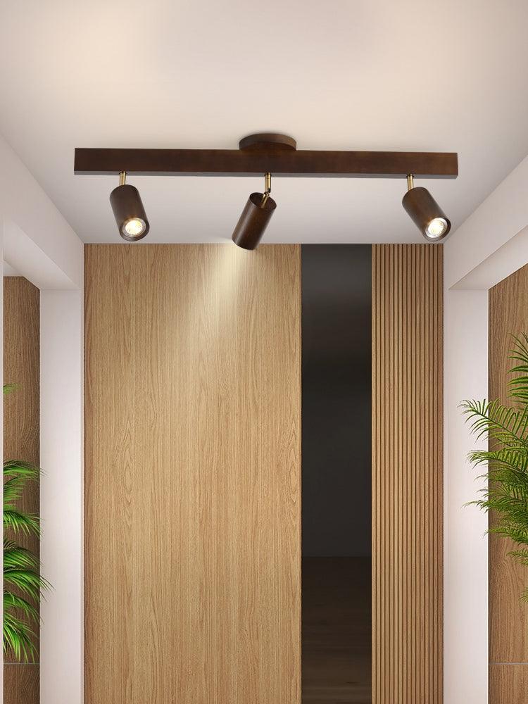 Adjustable Wooden Ceiling Lamp Minimalist Solid Wood