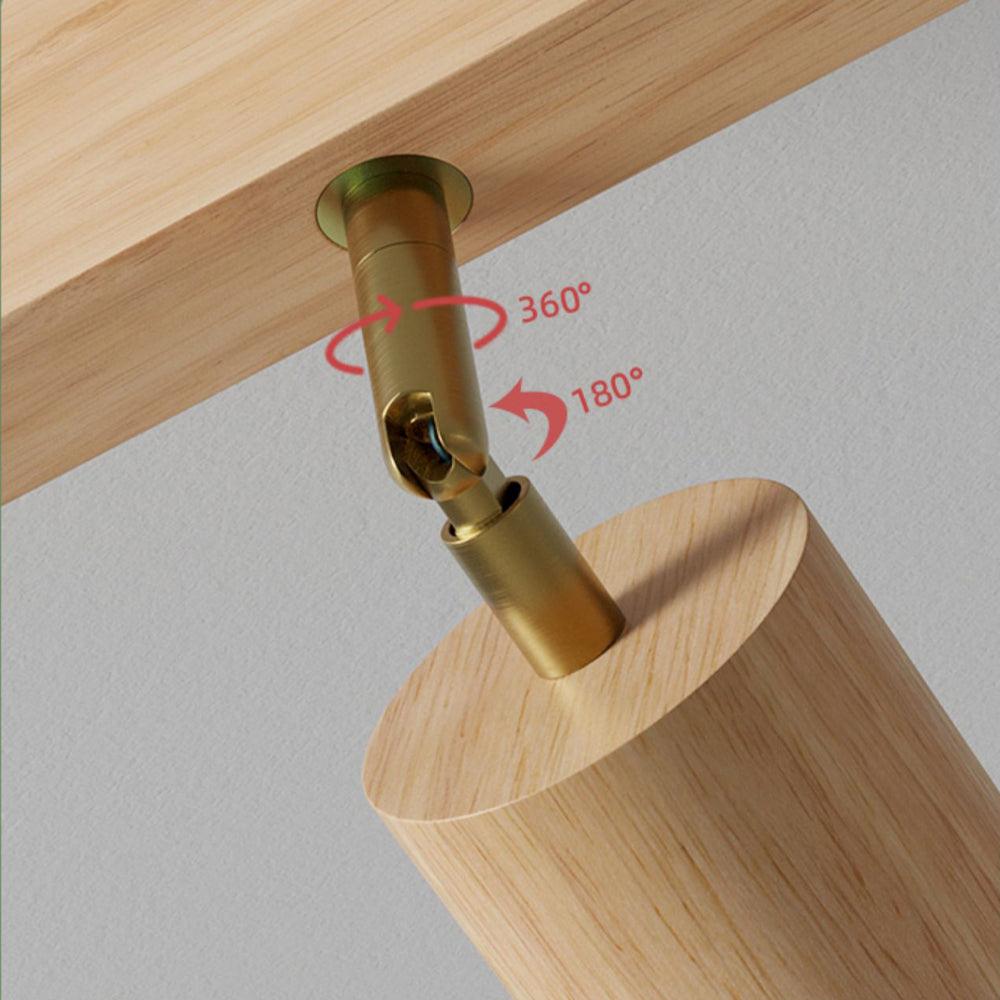 Adjustable Wooden Ceiling Lamp Minimalist Solid Wood