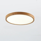 Modern Circular Ceiling Light with Adjustable LED Lighting in Warm Walnut Colour for Living Room and Bedroom