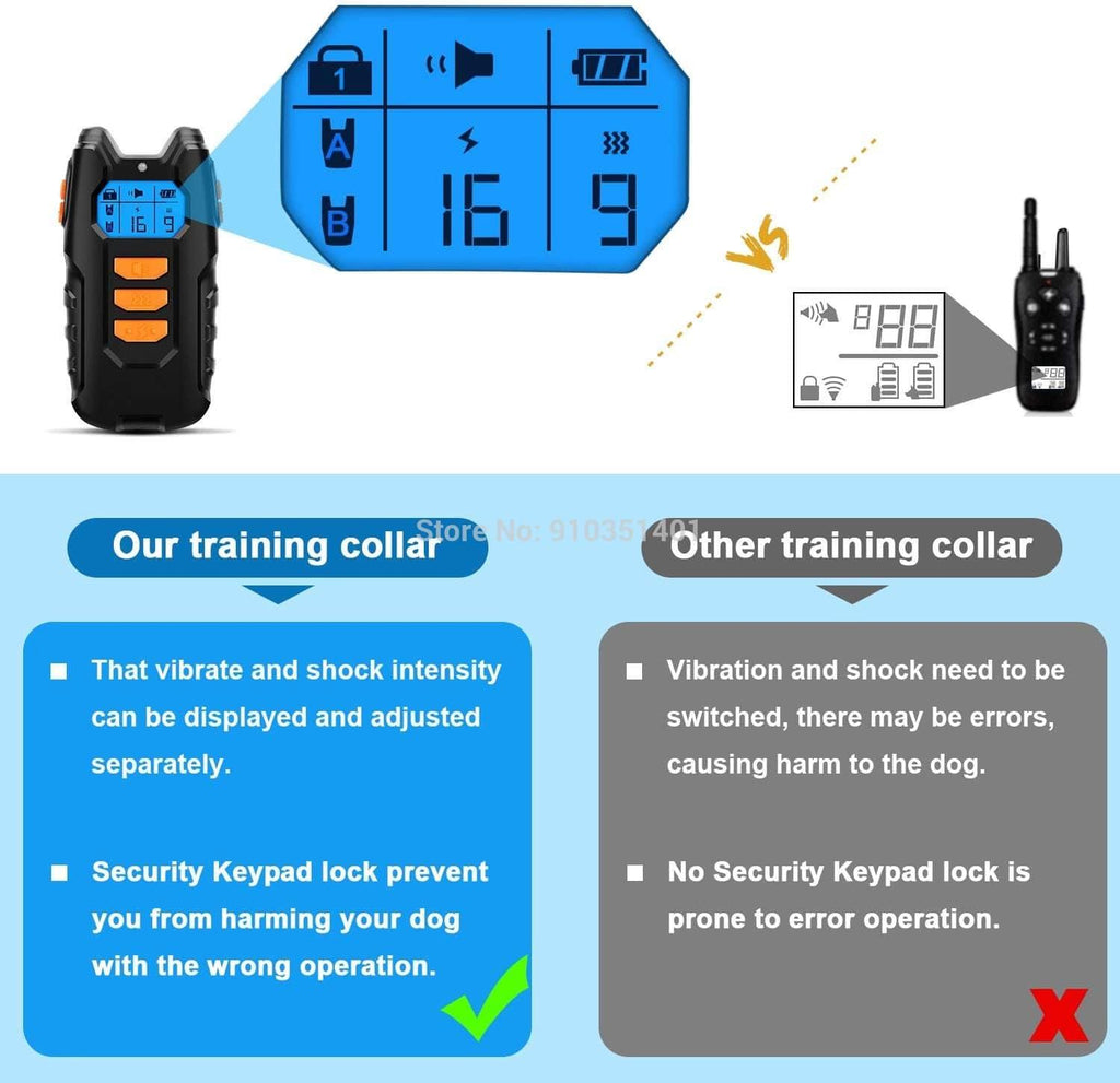 Dogreat Electronic Dog Training Collar Shock Pet Remote Control Waterproof Rechargeable for All Sizes Vibration Bark Stop Collars