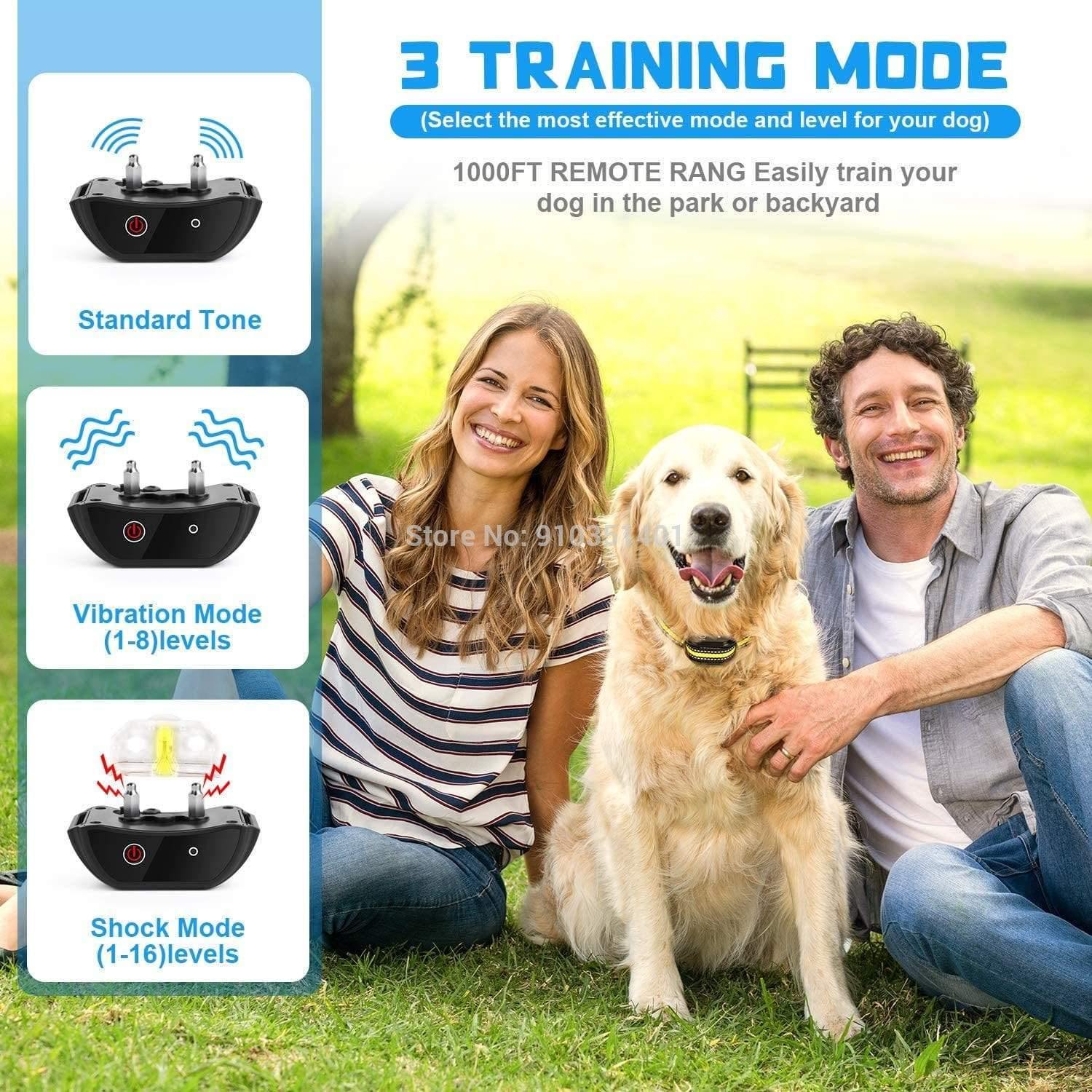 Dogreat Electronic Dog Training Collar Shock Pet Remote Control Waterproof Rechargeable for All Sizes Vibration Bark Stop Collars