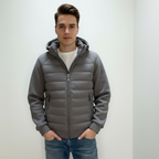 UrbanWarm Light Men's Jacket with Hood – Stylish Padded Mid-Season Jacket