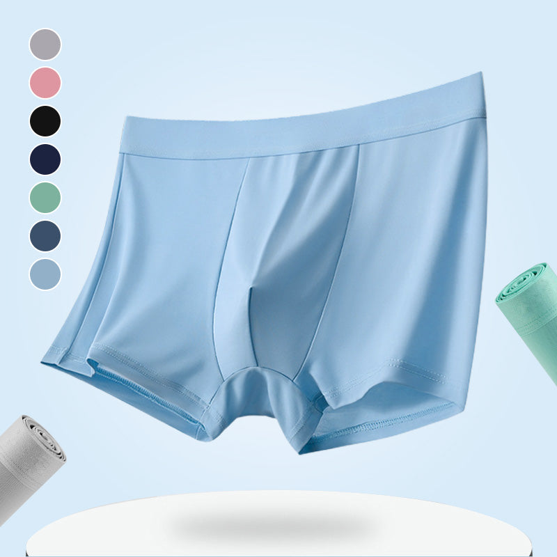 4 Pieces Men's Ice Satin Antibacterial Breathable Boxers