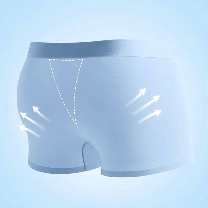 4 Pieces Men's Ice Satin Antibacterial Breathable Boxers