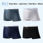 4 Pieces Men's Ice Satin Antibacterial Breathable Boxers