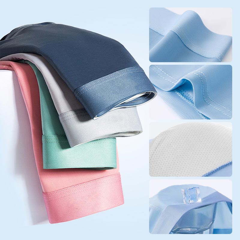 4 Pieces Men's Ice Satin Antibacterial Breathable Boxers