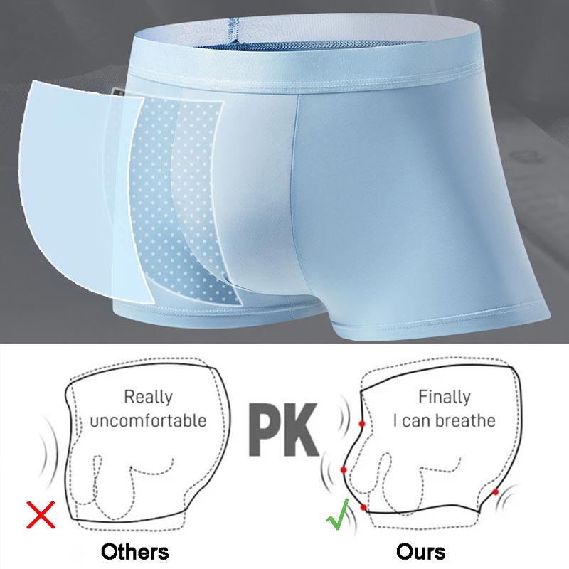 4 Pieces Men's Ice Satin Antibacterial Breathable Boxers