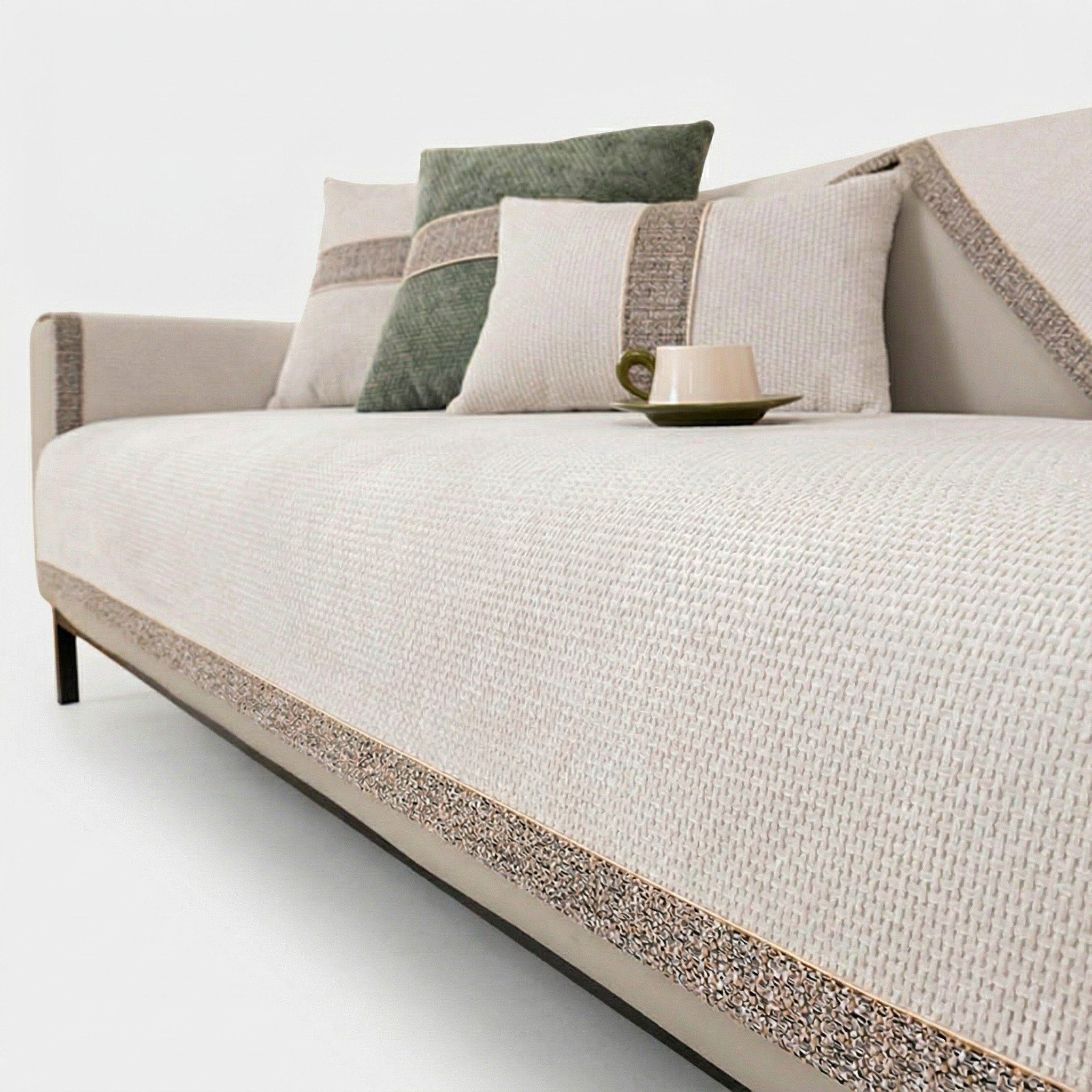 Elasticised Anti-Slip Sofa Cover Full Protection with Elegant Design