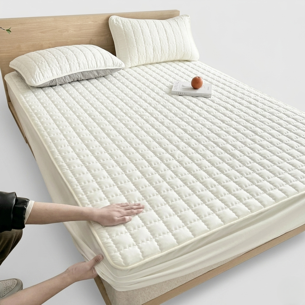 Waterproof Quilted Mattress Protector Breathable Comfort Protection for Bed